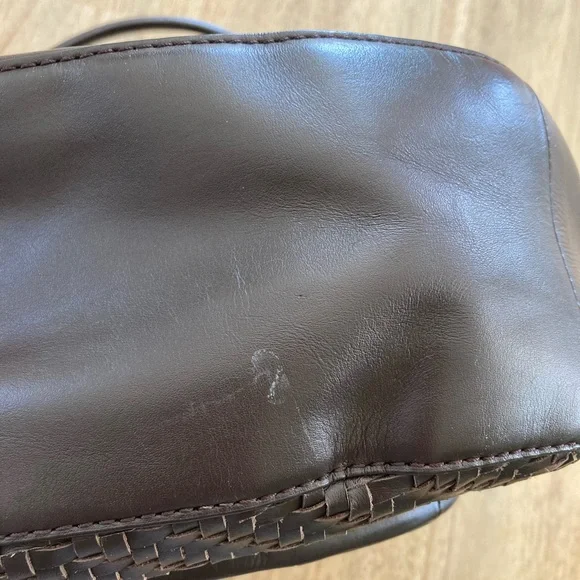 Coach Brown Woven Leather Kristin bag with Gold-tone Hardware - Picture 10 of 10